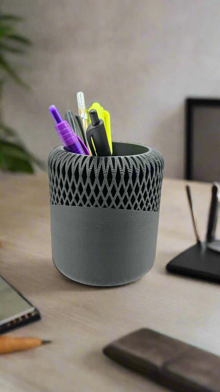 Japandi Pen Holder - Charcoal