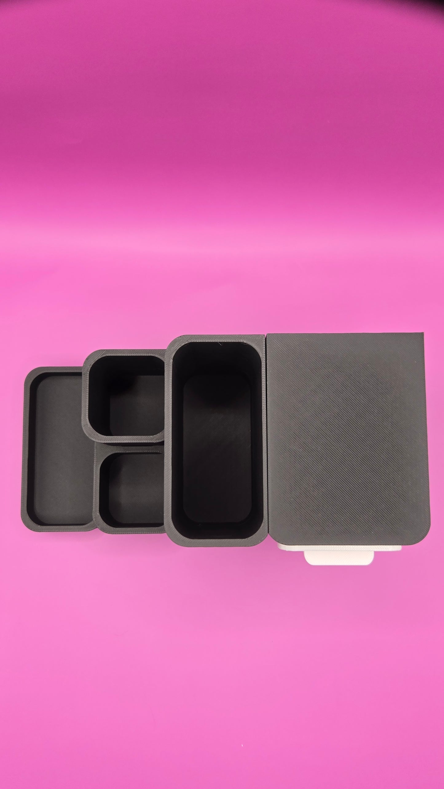 Large Desk Caddy w/ Tiny Drawers - Charcoal and White