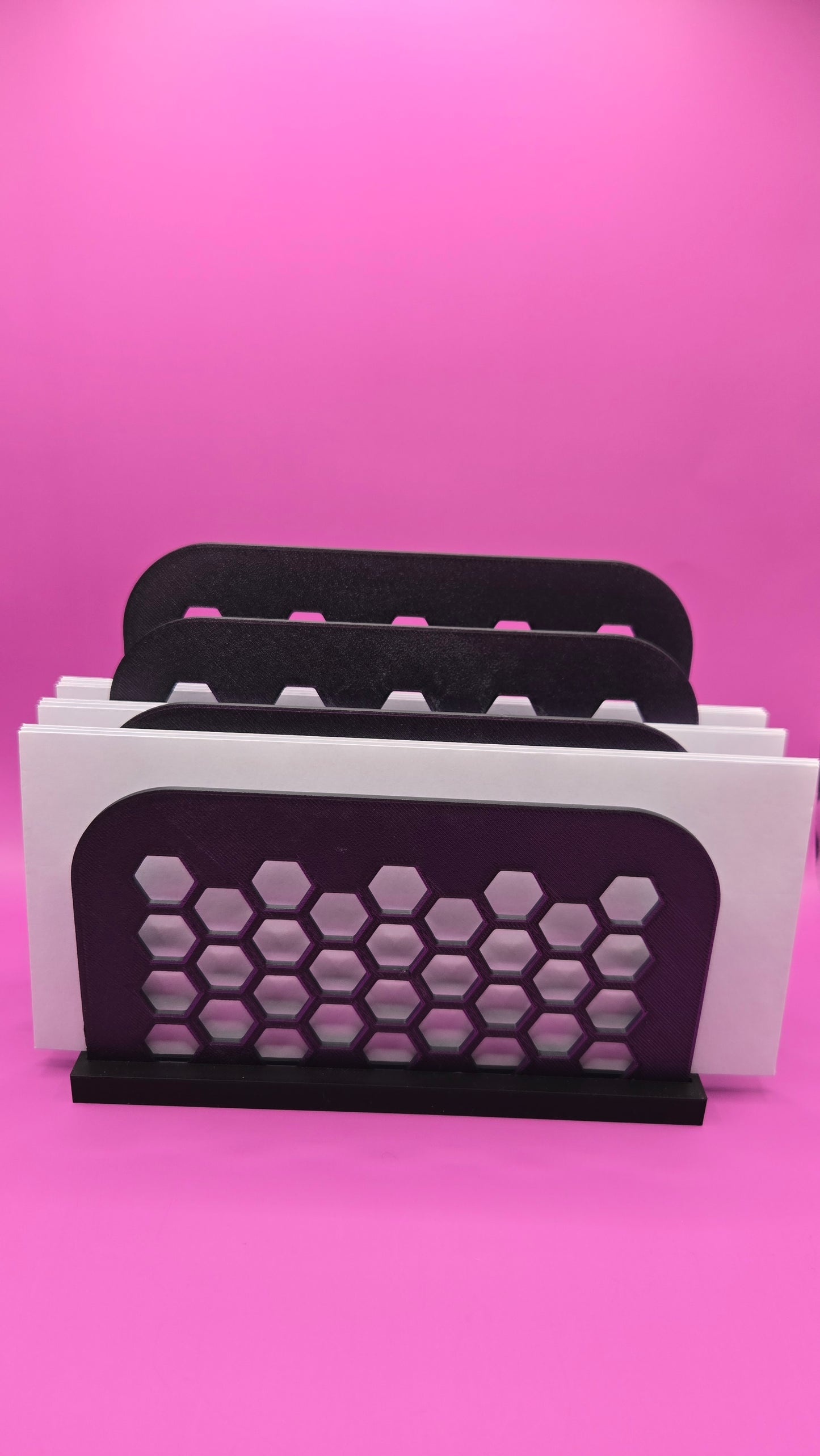 Letter Organizer, 3 Slots - Purple Slots and Black Base