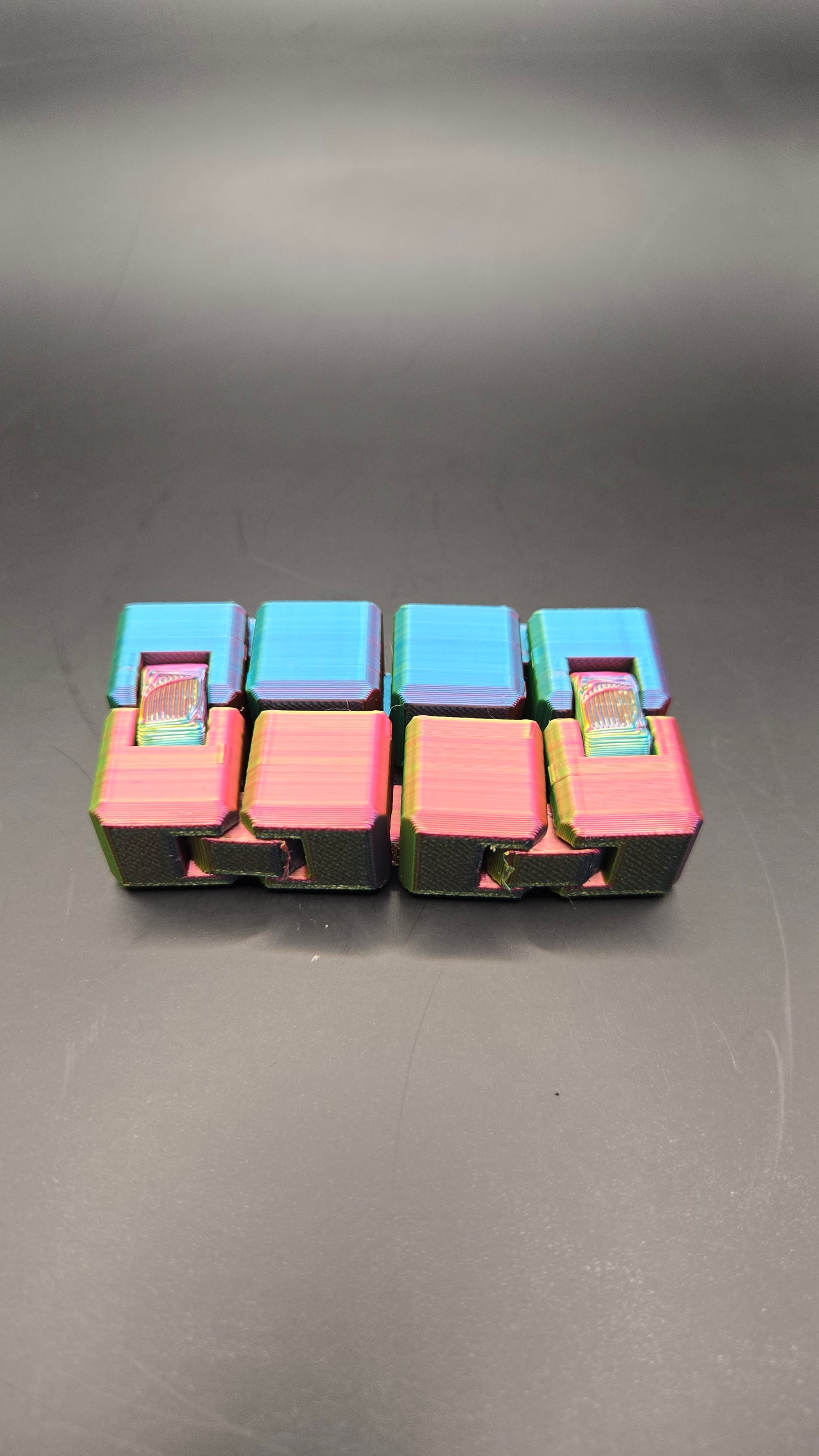 Linked Squares Fidget Toy - Blue, Yellow, Fuchsia Mix