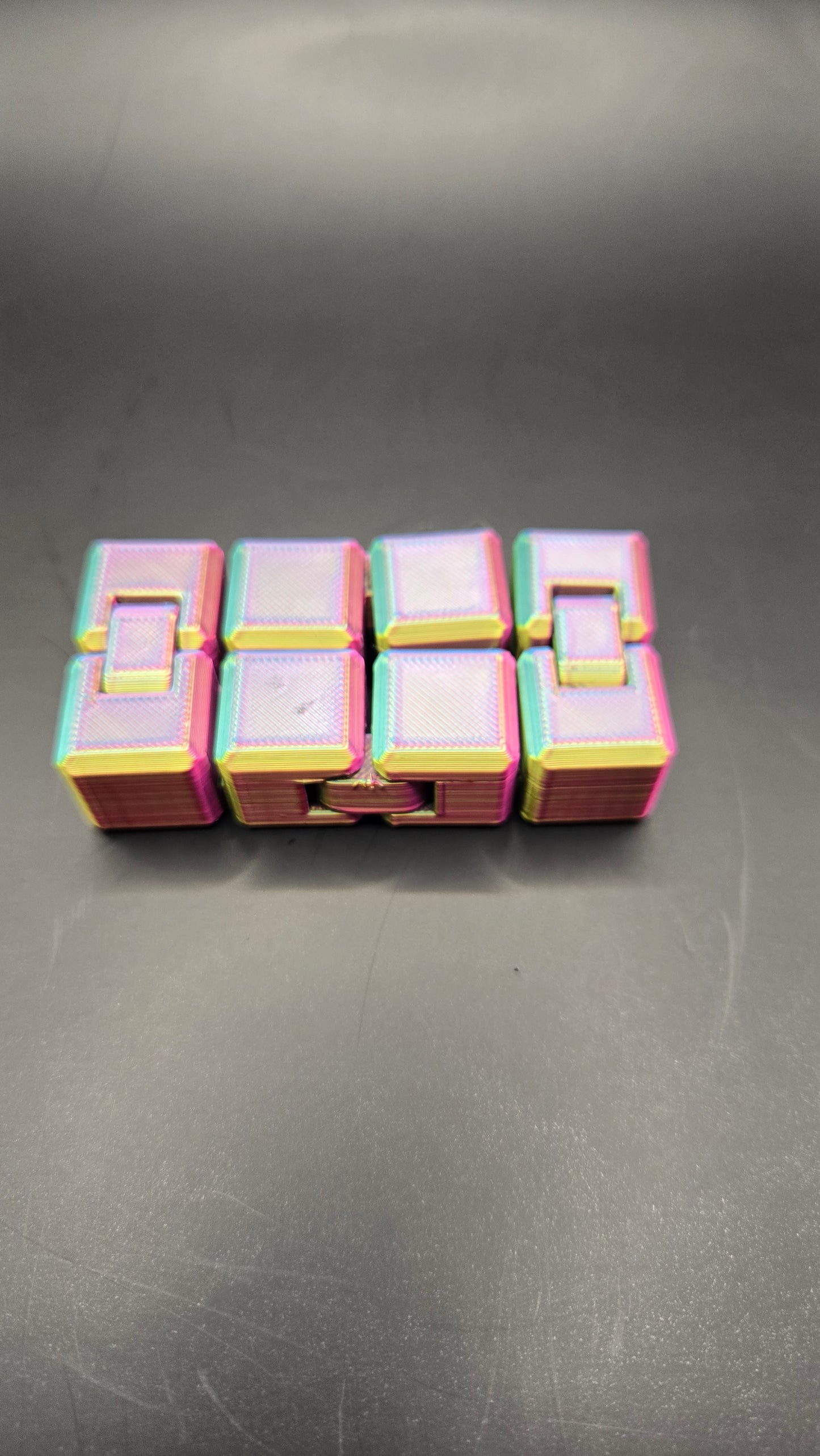 Linked Squares Fidget Toy - Blue, Yellow, Fuchsia Mix