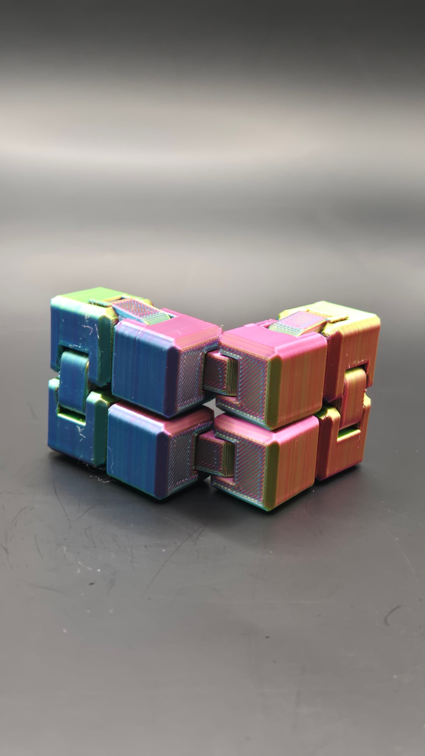 Linked Squares Fidget Toy - Blue, Yellow, Fuchsia Mix
