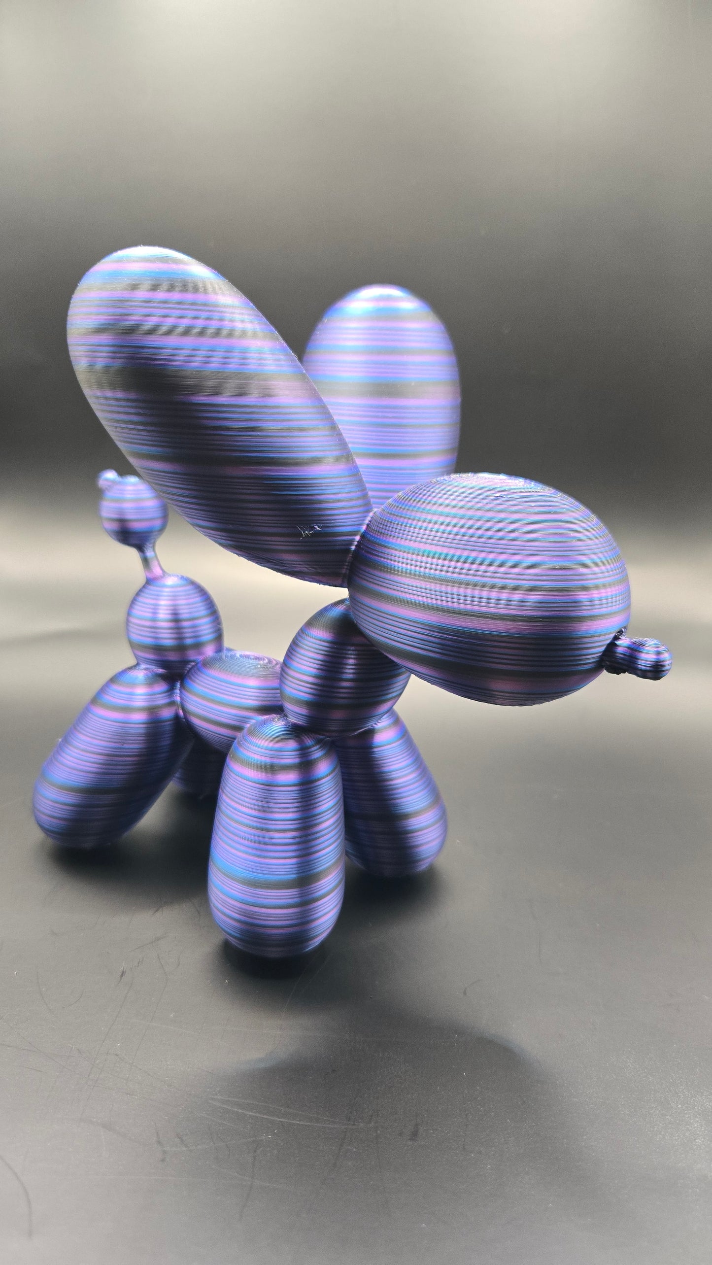 Large Balloon Dog - Black, Purple, Blue Mix