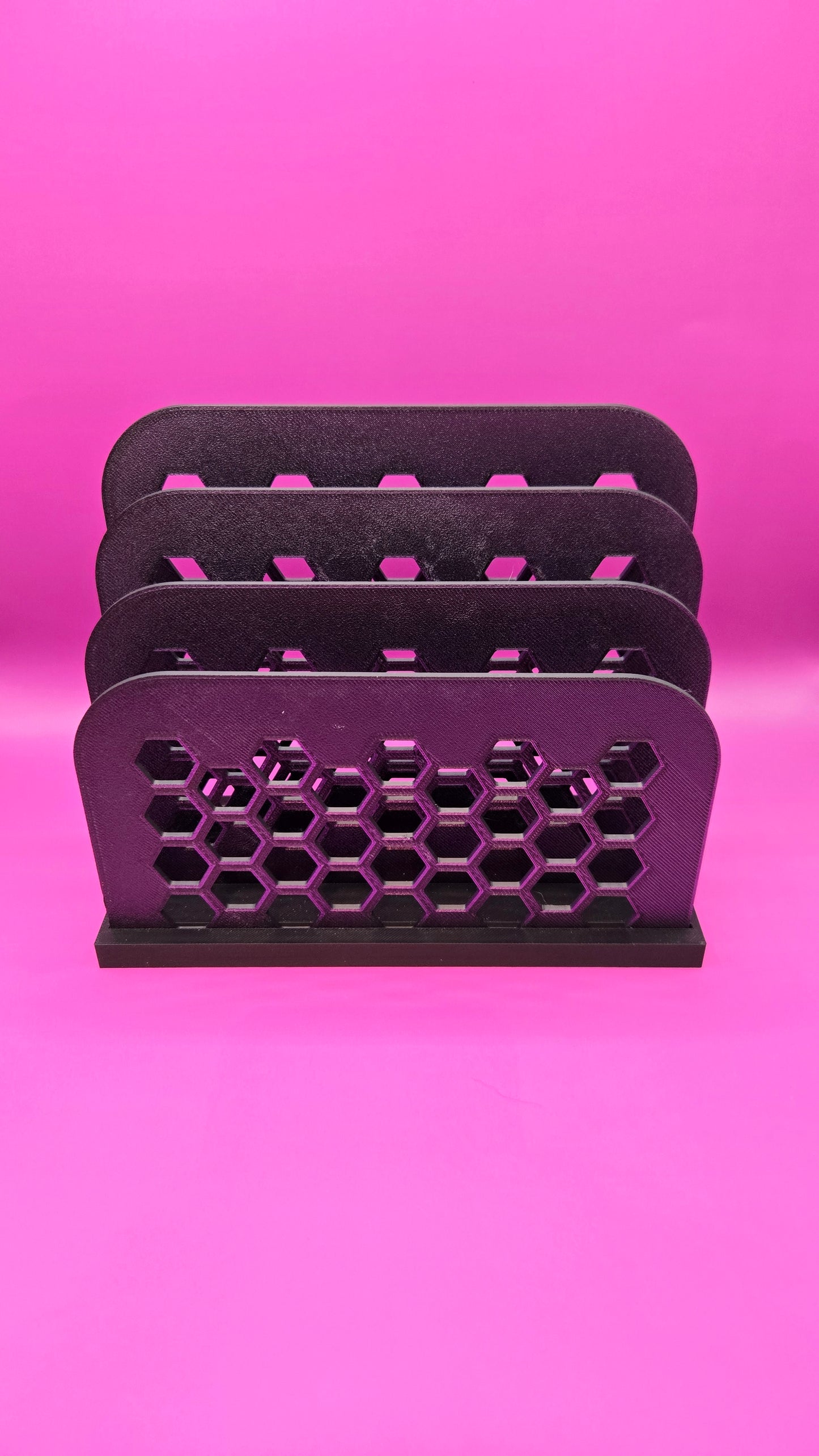 Letter Organizer, 3 Slots - Purple Slots and Black Base