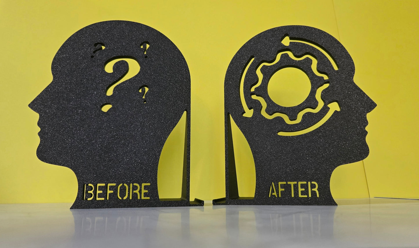 Knowledge Before & After Bookends - Onyx Black Sparkle