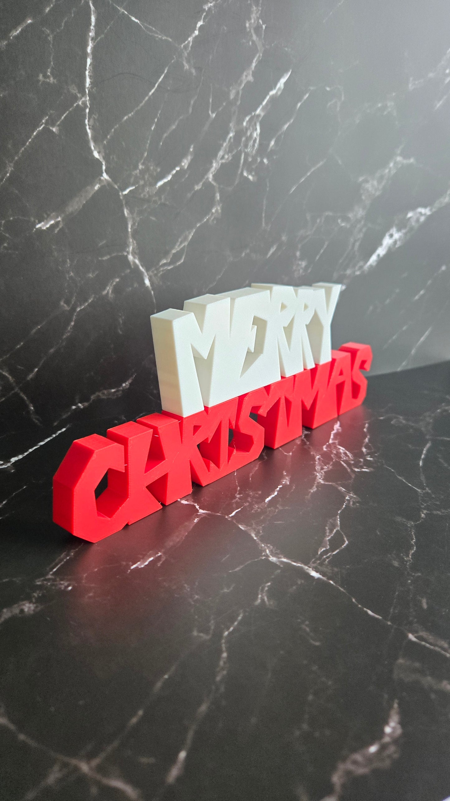 Merry Christmas Sign - Red and White