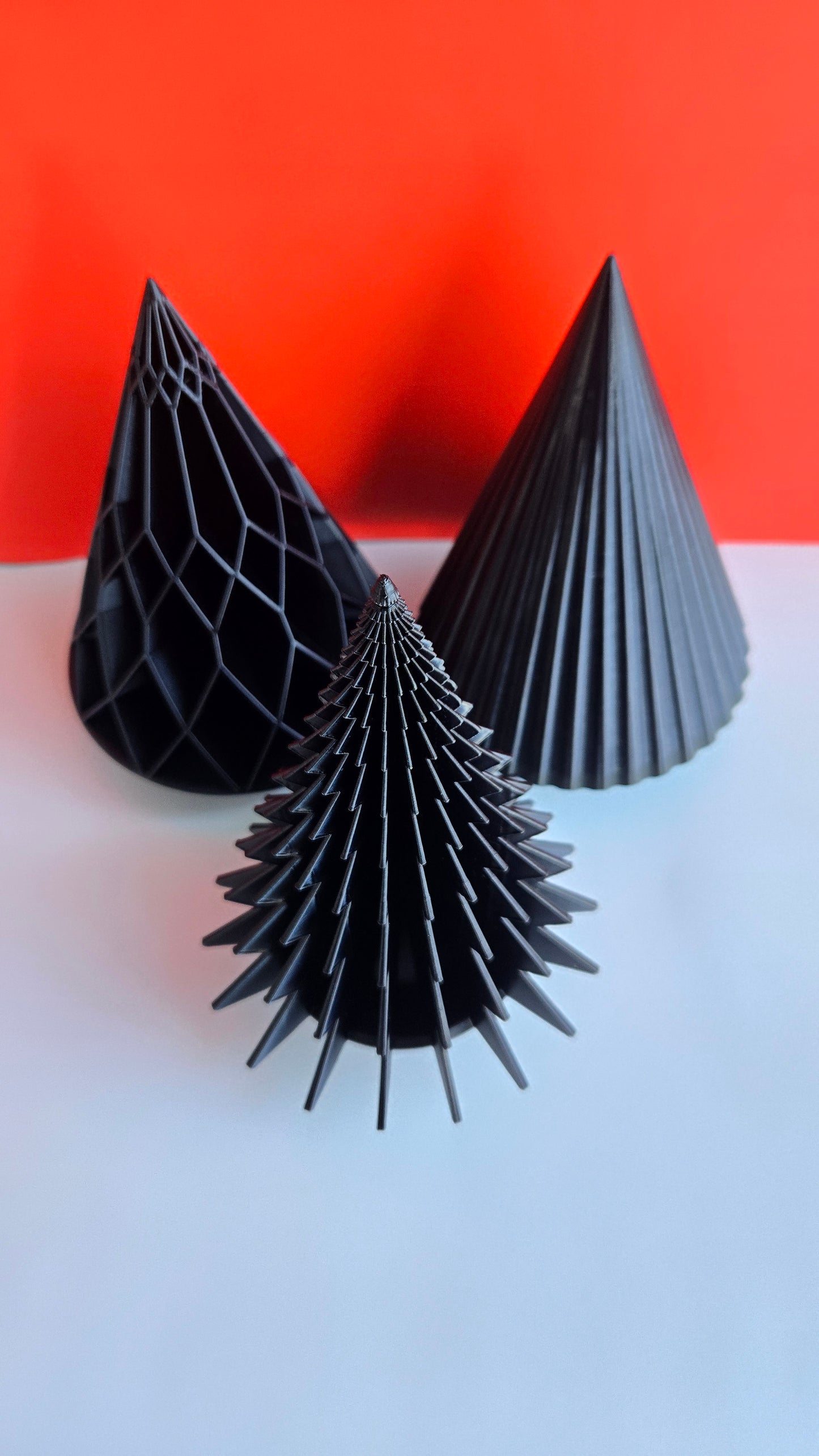 Holiday Tree Set of 3 - Black (Medium Diamond, Medium Scalloped, Medium Segmented)