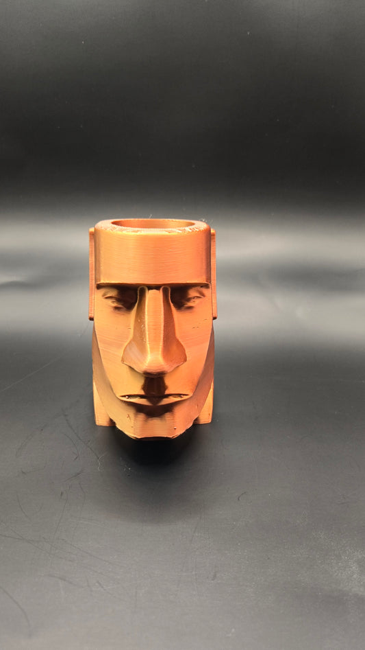 Moai Sculpture/Vase - Gold, Silver, Copper Mix