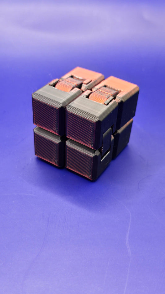 Linked Squares Fidget Toy - Black and Red Mix