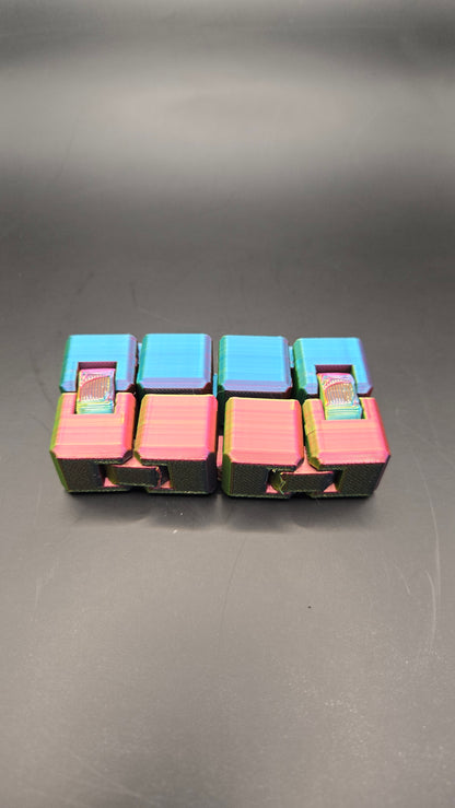 Linked Squares Fidget Toy - Blue, Yellow, Fuchsia Mix