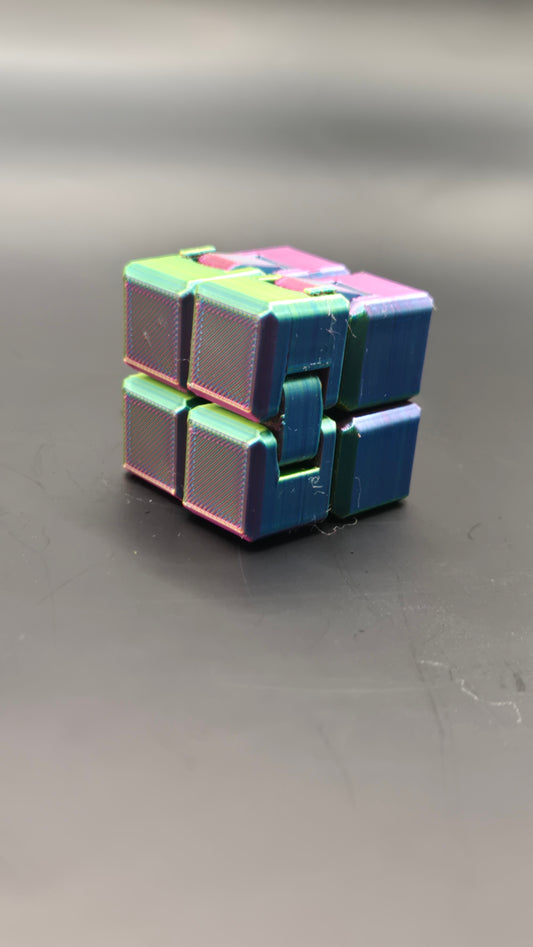 Linked Squares Fidget Toy - Blue, Yellow, Fuchsia Mix