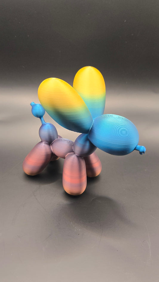 Medium Balloon Dog - Silk Rainbow Gradient