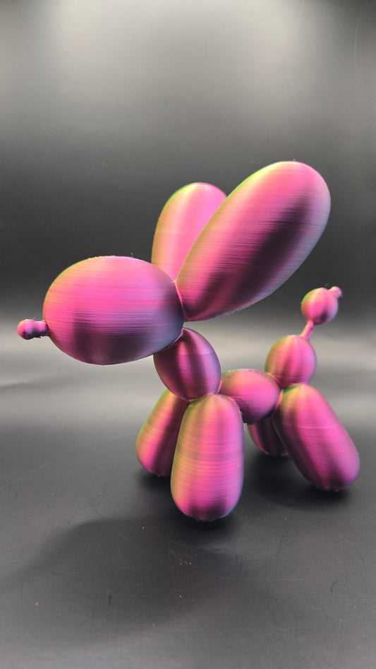 Large Balloon Dog - Blue, Yellow, Fuchsia Mix