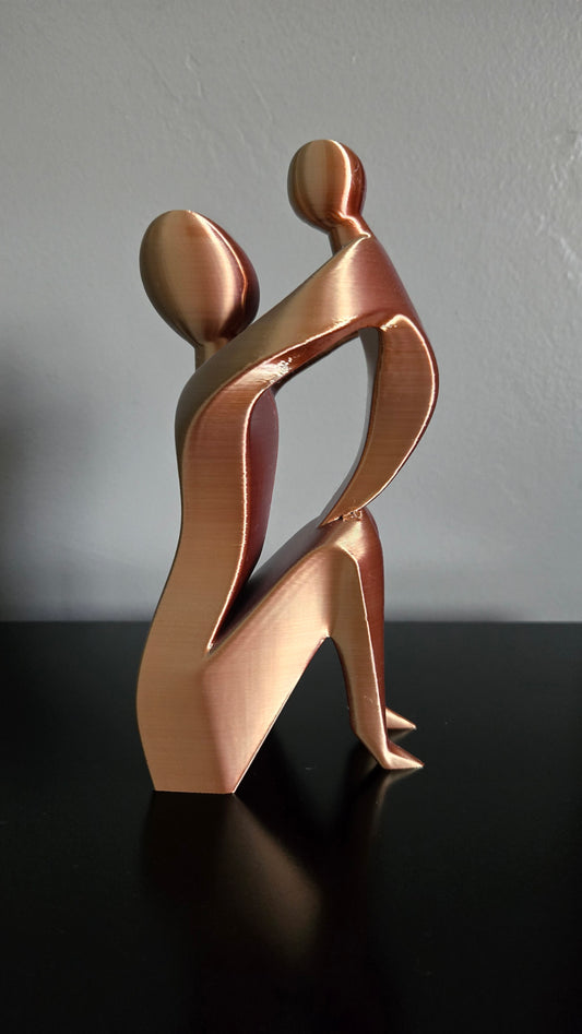 Mama w/ Child Sculpture - Gold, Silver, Copper Mix