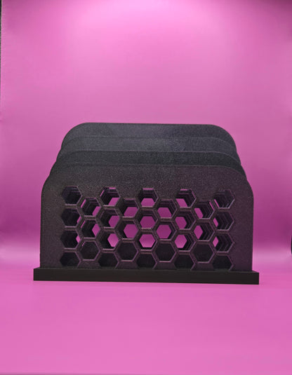 Letter Organizer, 3 Slots - Purple Slots and Black Base