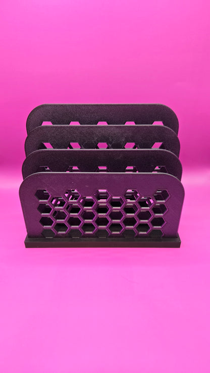 Letter Organizer, 3 Slots - Purple Slots and Black Base