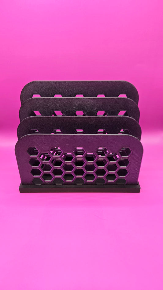 Letter Organizer, 3 Slots - Purple Slots and Black Base