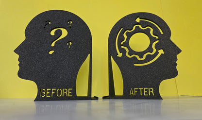 Knowledge Before & After Bookends - Onyx Black Sparkle