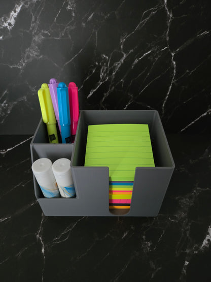 Post It Note and Pen Holder - Grey