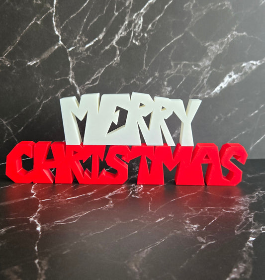 Merry Christmas Sign - Red and White