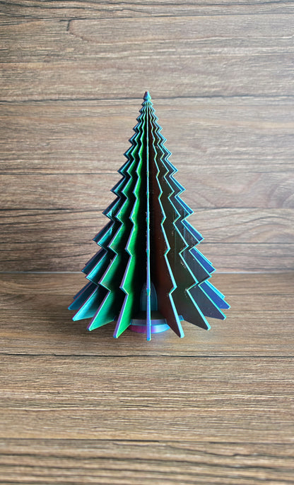 Holiday Tree Set of 4 - Blue, Yellow, Fuchsia Mix (Large Diamond, Medium Scalloped, Small Diamond, and Medium Segmented)