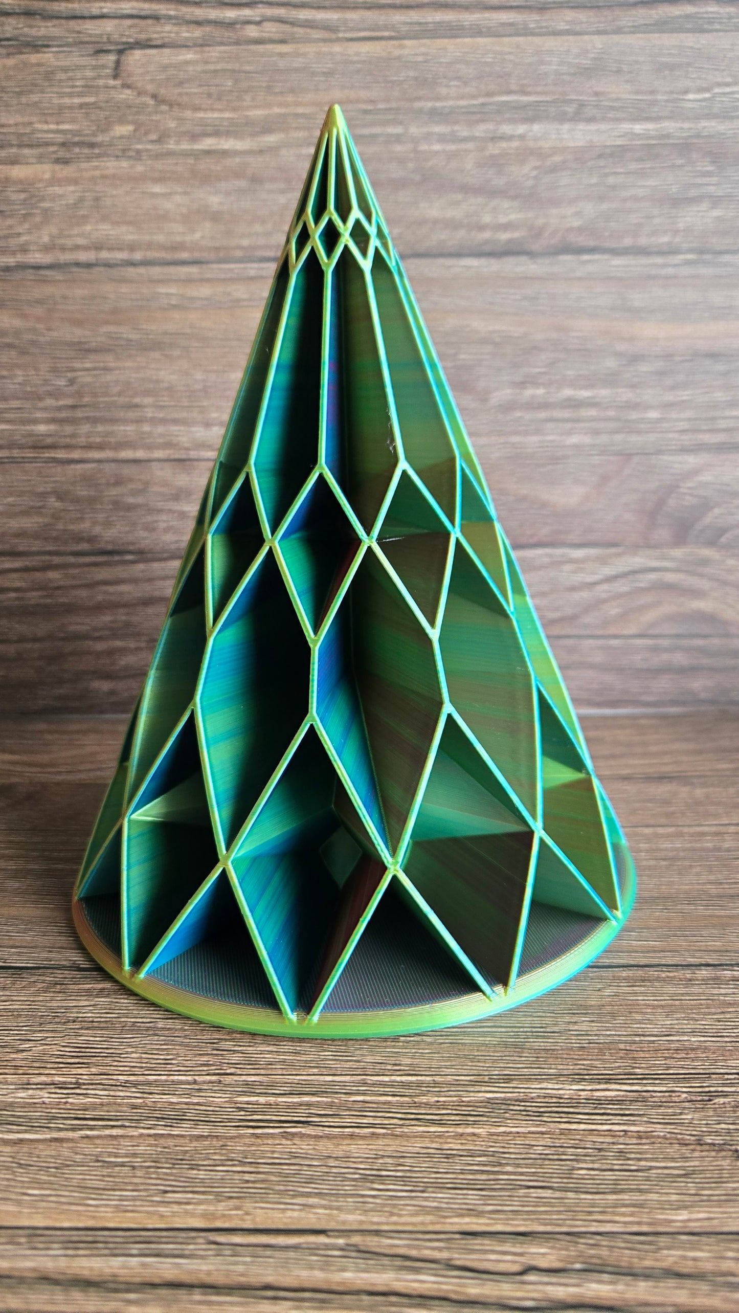 Holiday Tree Set of 4 - Blue, Yellow, Fuchsia Mix (Large Diamond, Medium Scalloped, Small Diamond, and Medium Segmented)