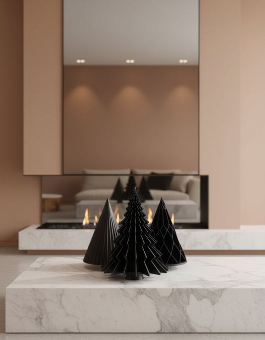 Holiday Tree Set of 3 - Black (Medium Diamond, Medium Scalloped, Medium Segmented)