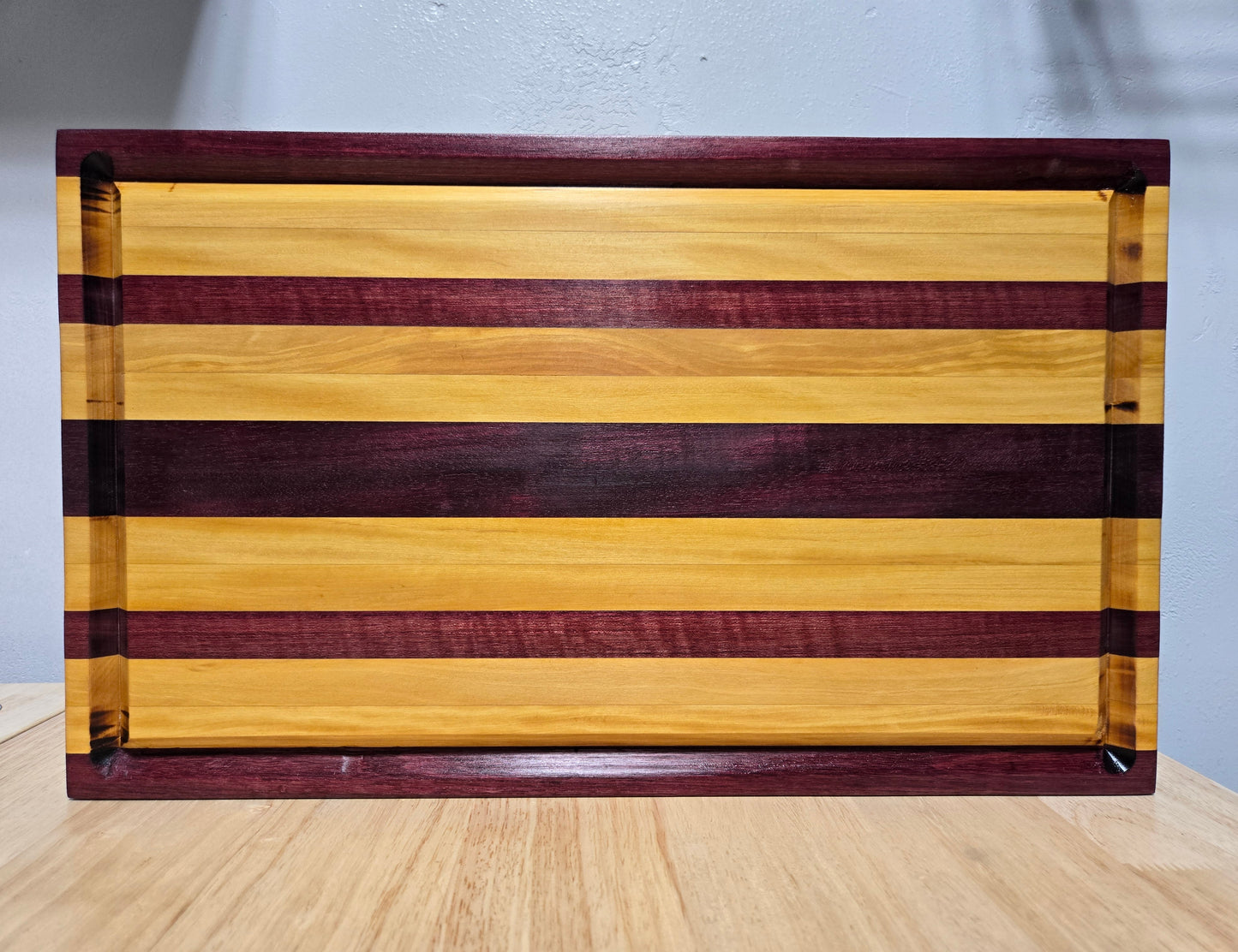Medium Cutting Board - Exotic Purple Heart and Yellow Wood
