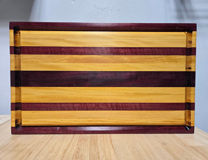 Medium Cutting Board - Exotic Purple Heart and Yellow Wood
