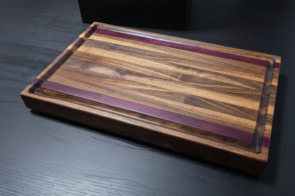 Medium Cutting Board - Walnut and Exotic Purple Heart