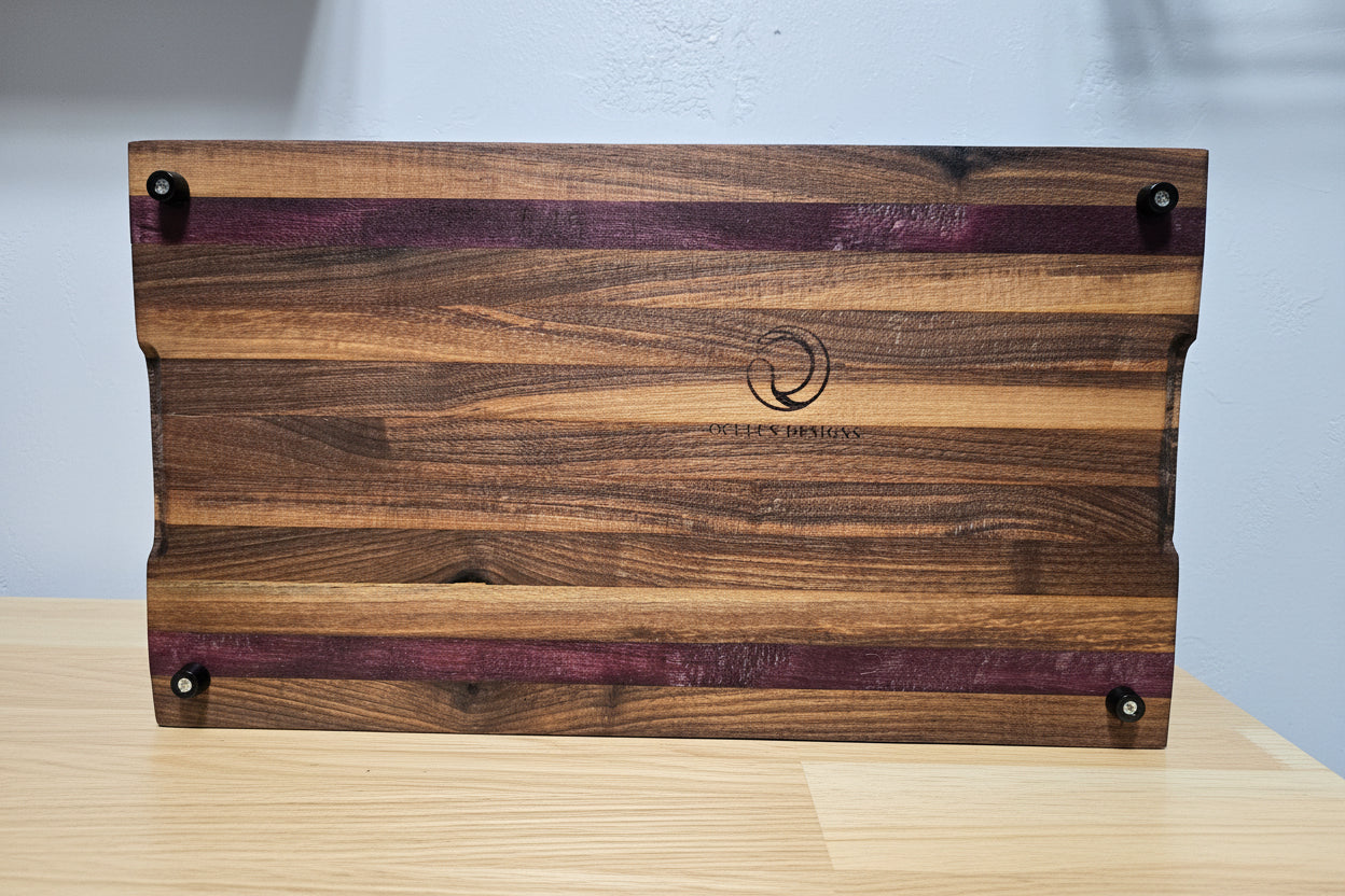 Medium Cutting Board - Walnut and Exotic Purple Heart