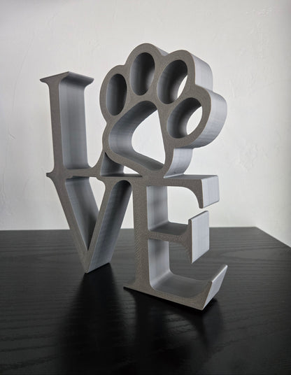 Large Love with Paw Print Sign