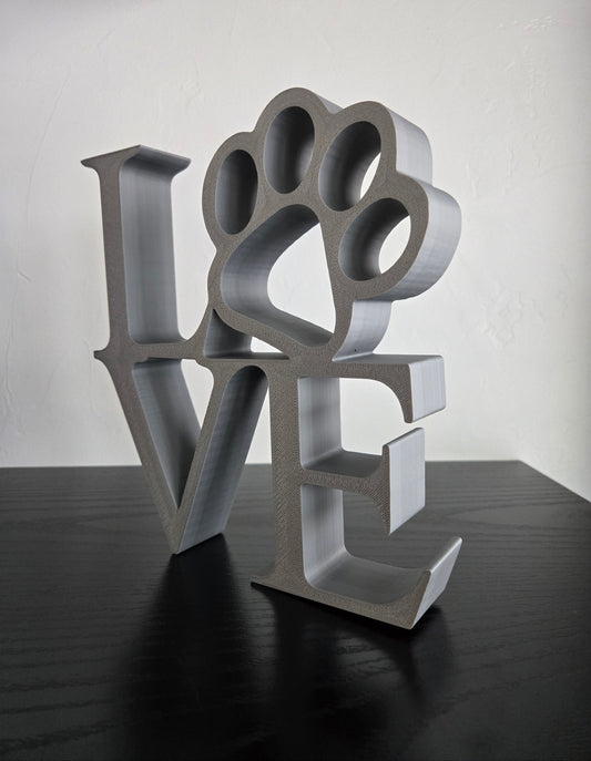 Large Love with Paw Print Sign