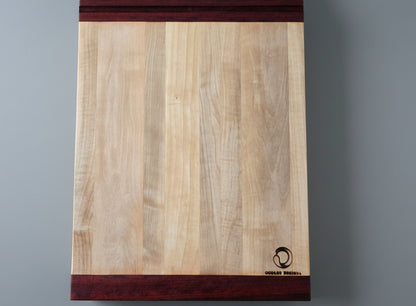 Premium Pull Out Cutting Board - Hard Maple with Exotic Padauk Header