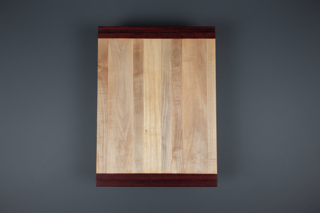 Premium Pull Out Cutting Board - Hard Maple with Exotic Padauk Header