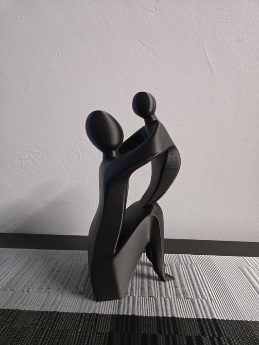 Mama w/ Child Sculpture - Black