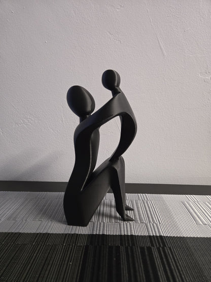 Mama w/ Child Sculpture - Black