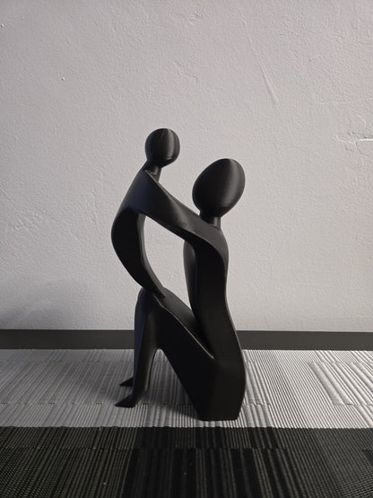 Mama w/ Child Sculpture - Black