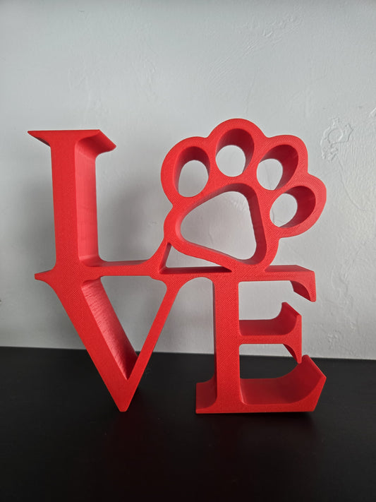Small Love with Paw Print Sign