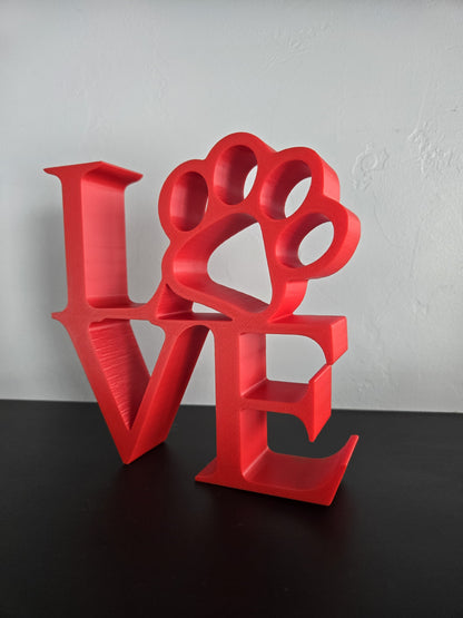 Small Love with Paw Print Sign