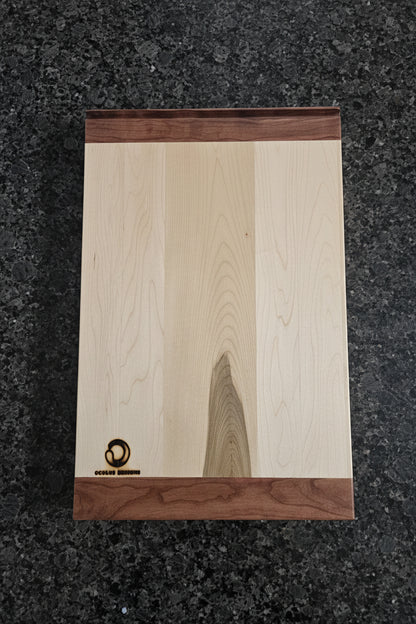 Premium Pull Out Cutting Board - Hard Maple with Stained Cherry Header