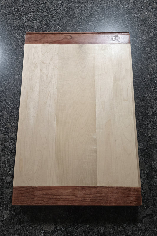 Premium Pull Out Cutting Board - Hard Maple with Stained Cherry Header