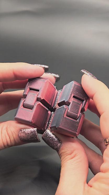 Linked Squares Fidget Toy - Black and Red Mix